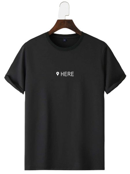 men letter & geo print tee q2ou#, White;black 
men letter & geo print tee q2ou#, White;black