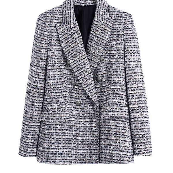 traf women fashion tweed double breasted blazer coat vintage long sleeve flap pockets female outerwear chic veste femme 220813, White;black
traf women fashion tweed double breasted blazer coat vintage long sleeve flap pockets female outerwear chic veste femme 220813, White;black