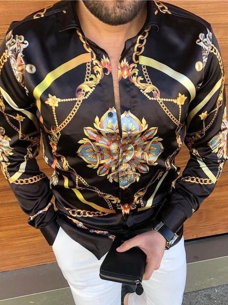men's dress shirts floral flower print mens casual slim fit single-breasted baroque party prom formal men long sleeve fomen's men&, White;black
men's dress shirts floral flower print mens casual slim fit single-breasted baroque party prom formal men long sleeve fomen's men&, White;black