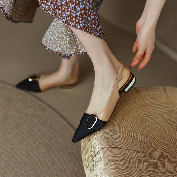 sandals spring and summer pointed sandals xy3-13d thick heel low color matching metal buckle back empty women's shoes taw0, Black
sandals spring and summer pointed sandals xy3-13d thick heel low color matching metal buckle back empty women's shoes taw0, Black