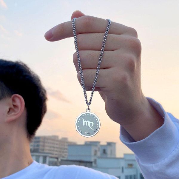 pendant necklaces fashion stainless steel twelve constellation coin necklace collar hip hop street s trend charm jewelry wholesale, Silver
pendant necklaces fashion stainless steel twelve constellation coin necklace collar hip hop street s trend charm jewelry wholesale, Silver