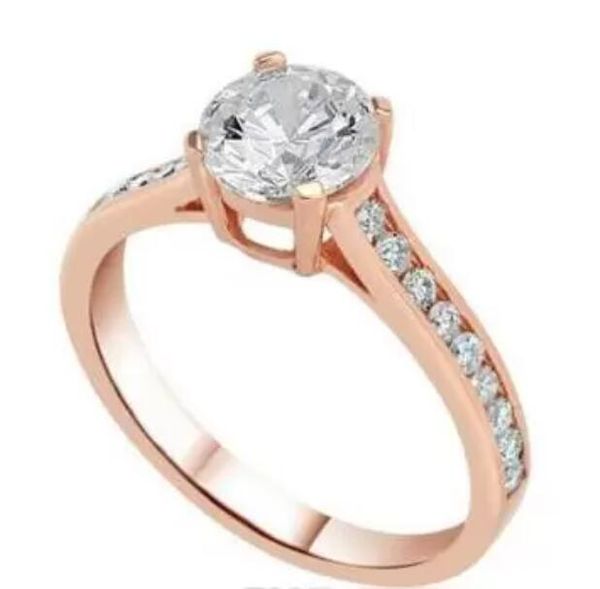 14k rose gold ring 1.25 ct d/vs2 round cut diamond solitaire engagement ring, Slivery;golden
14k rose gold ring 1.25 ct d/vs2 round cut diamond solitaire engagement ring, Slivery;golden