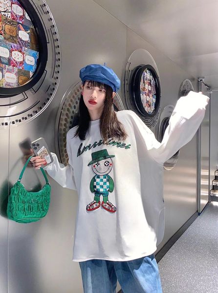 women's t-shirt designer chaopai 22 early spring new prank cartoon long chessboard doll round neck pat5, White
women's t-shirt designer chaopai 22 early spring new prank cartoon long chessboard doll round neck pat5, White