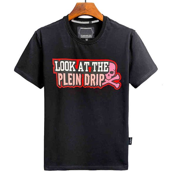 2022ss short-sleeved t-shirt men's letter skull print fashion plein europe and the united states trend pure cotton new shirt, White;black
2022ss short-sleeved t-shirt men's letter skull print fashion plein europe and the united states trend pure cotton new shirt, White;black