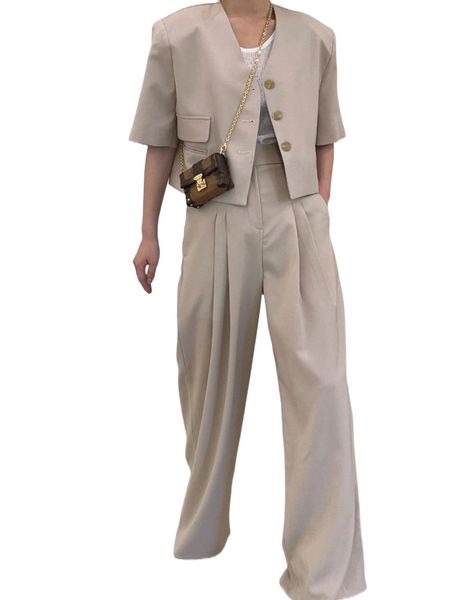 dazy button front blazer & fold pleated tailored pants 82pn#, White
dazy button front blazer & fold pleated tailored pants 82pn#, White