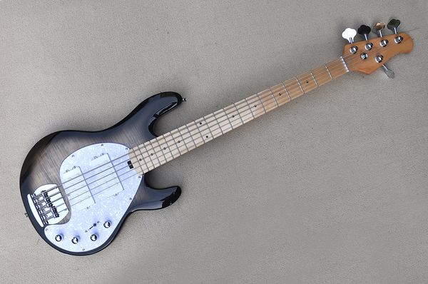 factory custom black gray 5-string electric bass guitar flame maple veneer chrome hardwares maple fretboard offer customized
factory custom black gray 5-string electric bass guitar flame maple veneer chrome hardwares maple fretboard offer customized