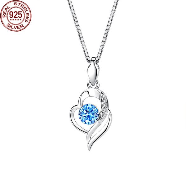 new s999 sterling silver love pendant women's fashion temperament blue zircon versatile jewelry female's
new s999 sterling silver love pendant women's fashion temperament blue zircon versatile jewelry female's