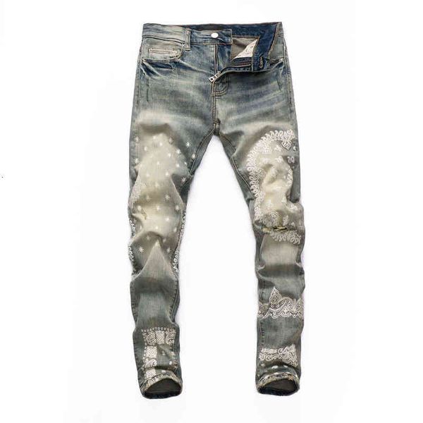 men's jeans high street fashion brand vintage print trend jeans men's elastic slim fitting embroidery feet 8l5y, Blue
men's jeans high street fashion brand vintage print trend jeans men's elastic slim fitting embroidery feet 8l5y, Blue