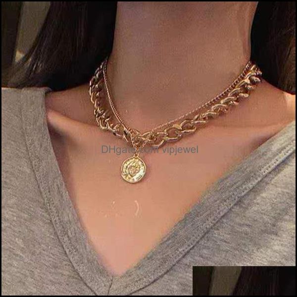 chokers necklaces pendants jewelry fine fashion chain necklace thick double personality hip-hop neck short clavicle women drop delivery 20, Golden;silver
chokers necklaces pendants jewelry fine fashion chain necklace thick double personality hip-hop neck short clavicle women drop delivery 20, Golden;silver