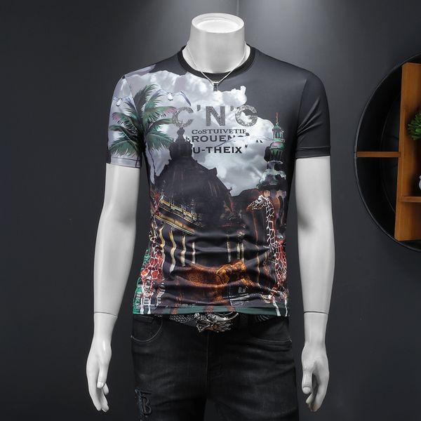 2022 summer printing new men's short-sleeved t-shirts round neck trend korean version fashion casual all-match bottoming shirts, White;black
2022 summer printing new men's short-sleeved t-shirts round neck trend korean version fashion casual all-match bottoming shirts, White;black