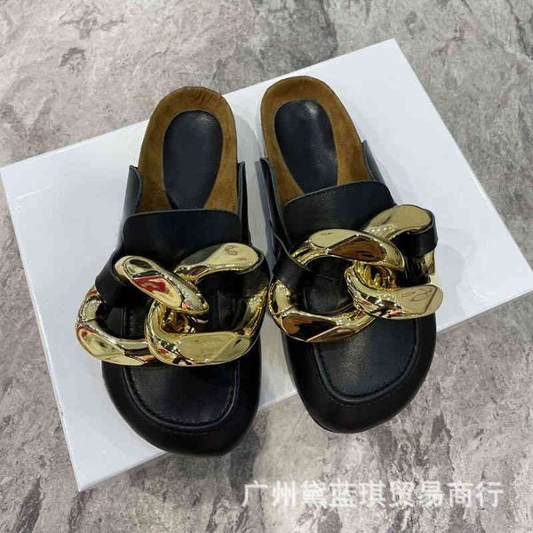 slippers autumn cowhide personality exaggerated metal chain round head thick bottom baotou muller shoes style couple, Black
slippers autumn cowhide personality exaggerated metal chain round head thick bottom baotou muller shoes style couple, Black