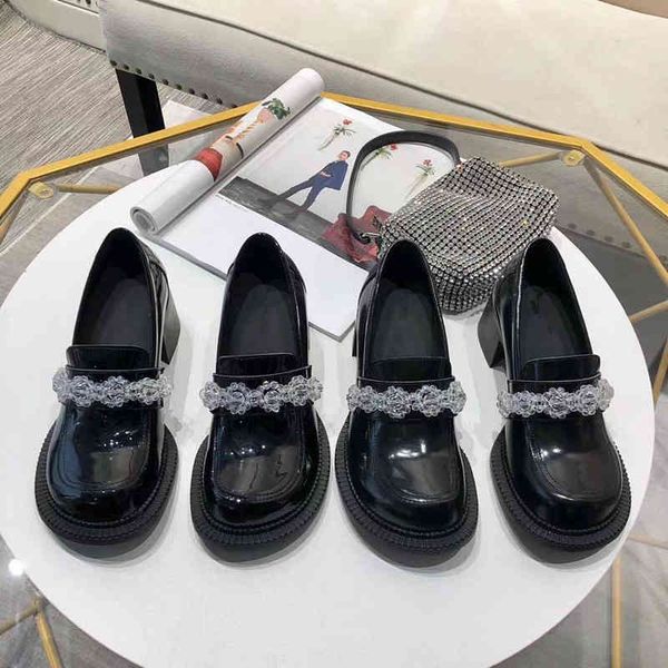 dress shoes high version mm6 family big head british style mary jane small leather shoes round thick bottom heel high-heeled single, Black
dress shoes high version mm6 family big head british style mary jane small leather shoes round thick bottom heel high-heeled single, Black
