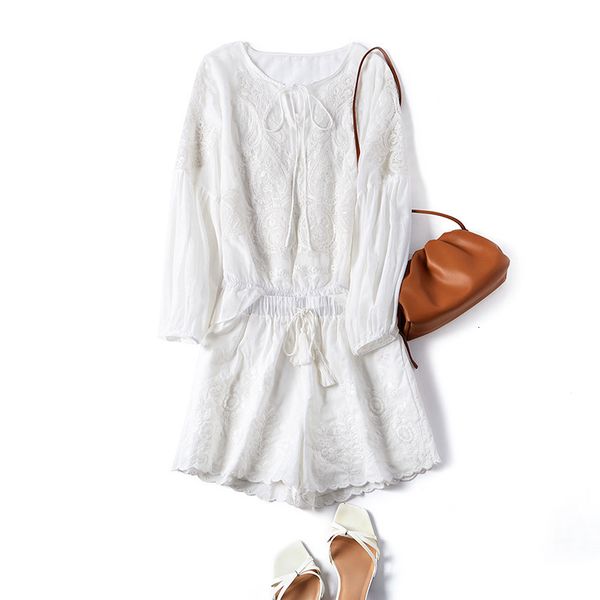 two piece dress summer women's two-piece set fashion suit heavy industry embroidery solid color lace up round neck + shorts vpkh, White
two piece dress summer women's two-piece set fashion suit heavy industry embroidery solid color lace up round neck + shorts vpkh, White