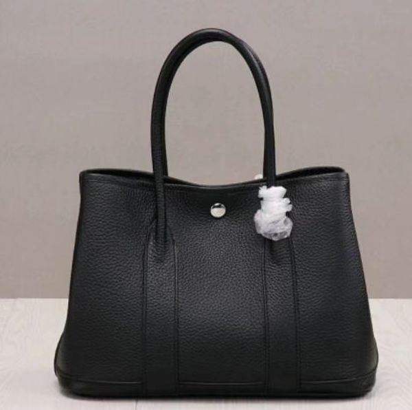 classic solid leather hand-held rectangular bag for silk scarf and pony