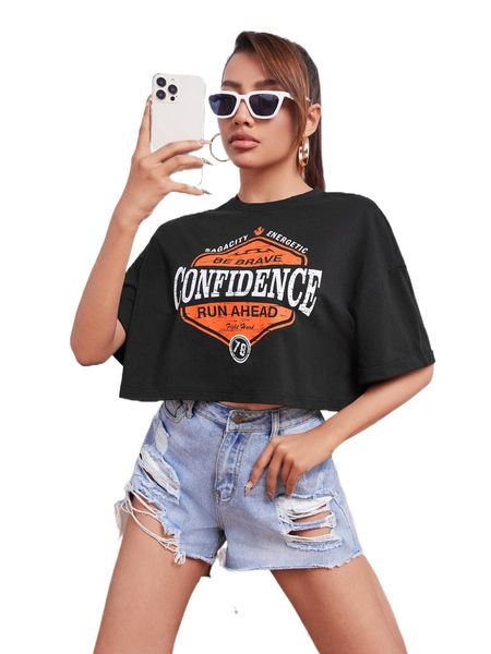 letter graphic drop shoulder crop tee 89ud#, White
letter graphic drop shoulder crop tee 89ud#, White