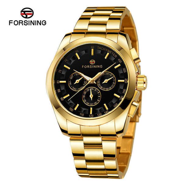 watch men's forsing business automatic mechanical watches week calendar steel band men's wristwatches, Slivery;brown
watch men's forsing business automatic mechanical watches week calendar steel band men's wristwatches, Slivery;brown
