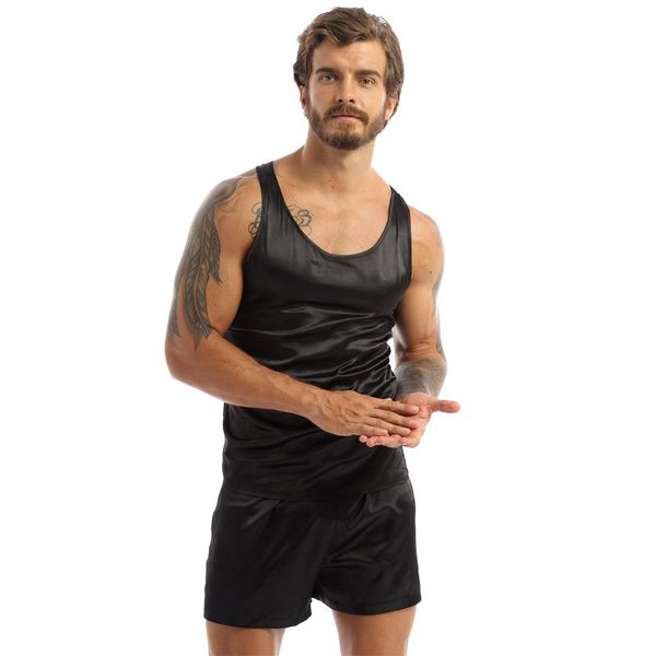 men's sleepwear men's sleepwear men soft satin pajamas nightwear sleeveless tank shorts clothes summer casual sport nightgown loun, Black;brown
men's sleepwear men's sleepwear men soft satin pajamas nightwear sleeveless tank shorts clothes summer casual sport nightgown loun, Black;brown