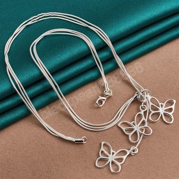 925 sterling silver three snake chain butterfly necklace for women wedding engagement fashion jewelry
925 sterling silver three snake chain butterfly necklace for women wedding engagement fashion jewelry