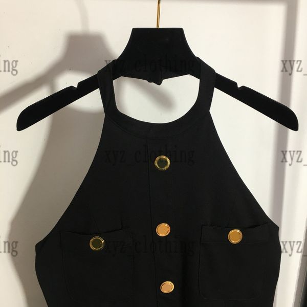 black color high-end halterneck backless sleeveless dress 2022 summer women formal dresses custom b letter gold buckle dresses, Black;gray
black color high-end halterneck backless sleeveless dress 2022 summer women formal dresses custom b letter gold buckle dresses, Black;gray