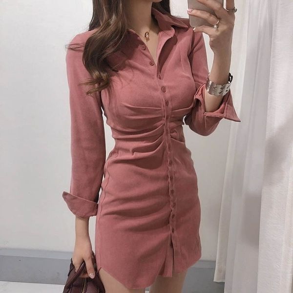 autumn women dresses winter bodycon long sleeve velvet solid casual mini shirt dress for women female y200805, Black;pink
autumn women dresses winter bodycon long sleeve velvet solid casual mini shirt dress for women female y200805, Black;pink