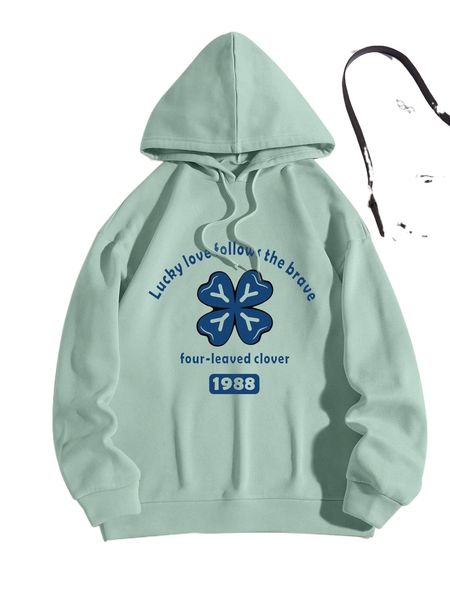 clover & slogan graphic drawstring thermal hoodie q830#, Black
clover & slogan graphic drawstring thermal hoodie q830#, Black