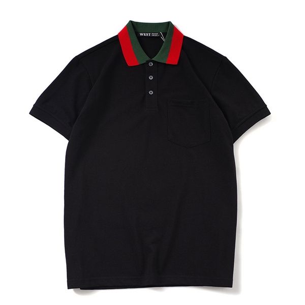 high novelty embroidered green red stripe collar fashion casual polo shirts shirt skateboard cotton polos tee l25 220408, White;black
high novelty embroidered green red stripe collar fashion casual polo shirts shirt skateboard cotton polos tee l25 220408, White;black
