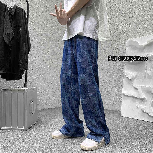 blue/black wide leg jeans men's fashion retro casual baggy plaid jeans men streetwear loose hip-hop straight denim trousers mens t22072
blue/black wide leg jeans men's fashion retro casual baggy plaid jeans men streetwear loose hip-hop straight denim trousers mens t22072