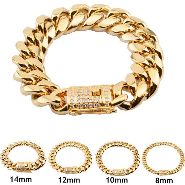 8mm/10mm/12mm/14mm/16mm/18mm mens 14k gold plated stainless steel bracelets high polished miami cuban link punk curb gold bracelet273u, Black
8mm/10mm/12mm/14mm/16mm/18mm mens 14k gold plated stainless steel bracelets high polished miami cuban link punk curb gold bracelet273u, Black