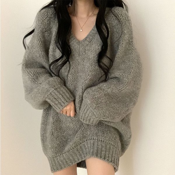 lazy style v-neck sweater female y2k student korean version was thin and versatile mid-length knit sweater 2021, White;black
lazy style v-neck sweater female y2k student korean version was thin and versatile mid-length knit sweater 2021, White;black