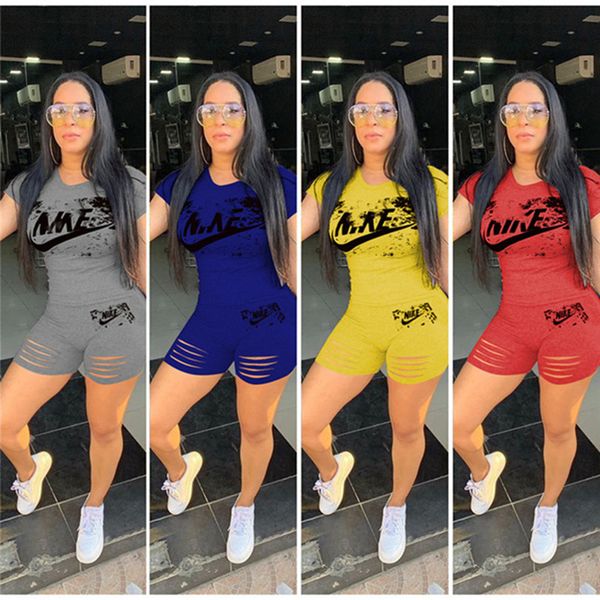 women hoodie 2 piece set tracksuit summer clothing ripped hollow out pure color short sleeve tshirt skinny pants jogger suit plus size 697, White
women hoodie 2 piece set tracksuit summer clothing ripped hollow out pure color short sleeve tshirt skinny pants jogger suit plus size 697, White