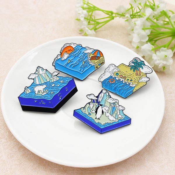 cartoon spray beach pins 4pcs/set polar bear on glacier penguin brooches for women enamel pin jewelry eco metal badges denim shirt bags smal, Gray
cartoon spray beach pins 4pcs/set polar bear on glacier penguin brooches for women enamel pin jewelry eco metal badges denim shirt bags smal, Gray
