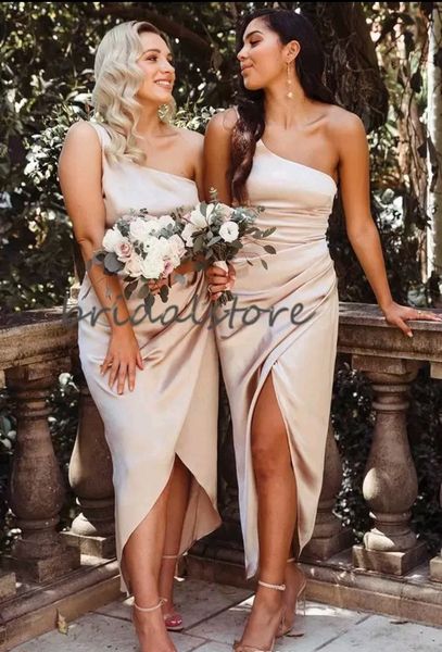elegant one shoulder satin bridesmaid dresses 2022 ruched split ankle length wedding guest party for bridesmaid maid of honor dress, White;pink
elegant one shoulder satin bridesmaid dresses 2022 ruched split ankle length wedding guest party for bridesmaid maid of honor dress, White;pink