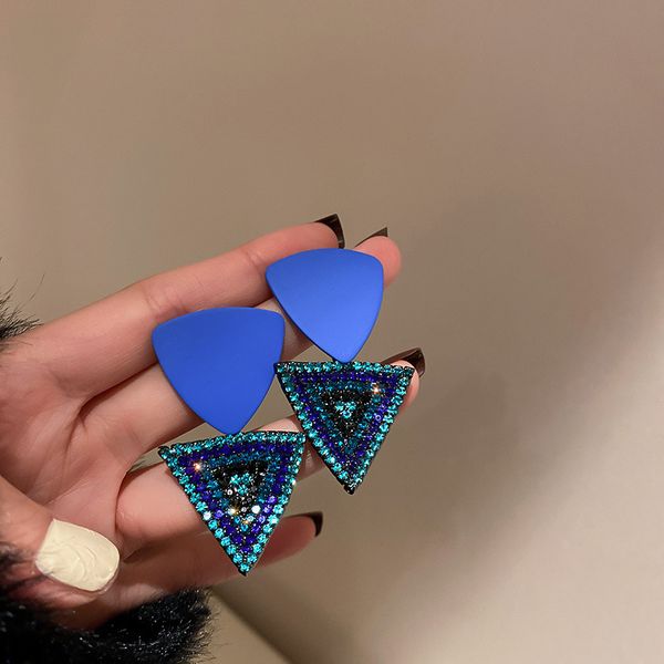 925 silver needle high-grade blue earrings with diamonds triangle earrings fashion personality grandeur design eardrop women, Golden
925 silver needle high-grade blue earrings with diamonds triangle earrings fashion personality grandeur design eardrop women, Golden