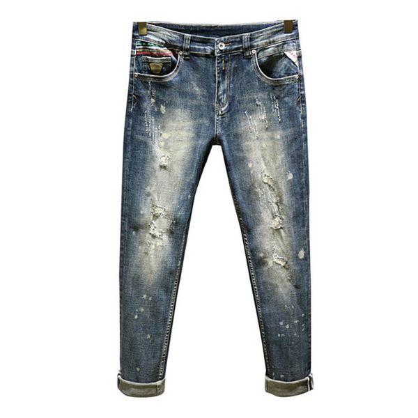 2022 the new men jeans spring/summer long slim pants fashion shorts motorcycle ripped jeans 966, Blue
2022 the new men jeans spring/summer long slim pants fashion shorts motorcycle ripped jeans 966, Blue