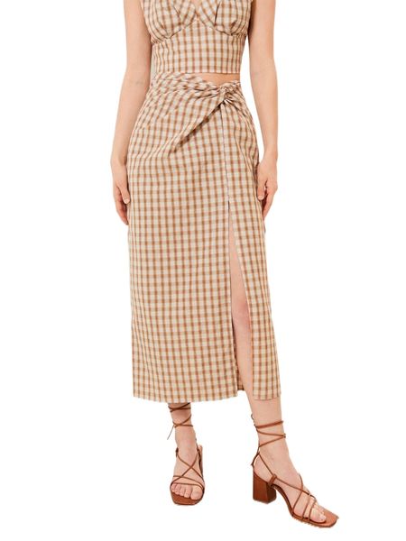 plaid twist detail split thigh skirt 439p#, Black
plaid twist detail split thigh skirt 439p#, Black