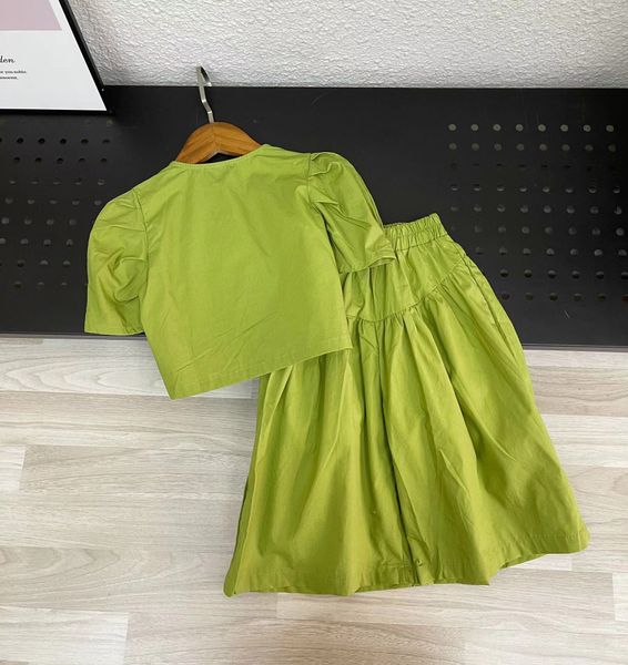brother and sister with clothing sets set 100-160cm girl green fashion designer boutique clothes wholesale summer popualr 2022, White