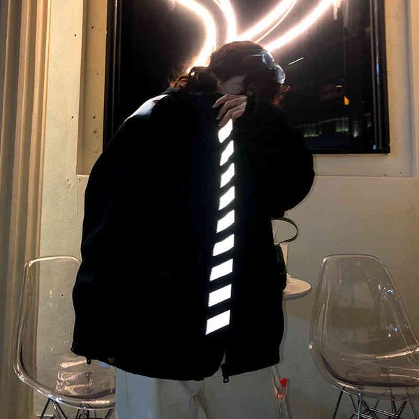 chaopai off new winter arrow reflective riding ow men's and women's couple hooded cotton et, Black
chaopai off new winter arrow reflective riding ow men's and women's couple hooded cotton et, Black