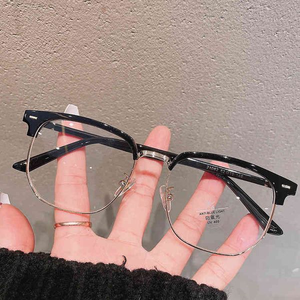 sunglasses transparent student half frame tr90 kickoff optical men's black business computer glasses, White;black
sunglasses transparent student half frame tr90 kickoff optical men's black business computer glasses, White;black