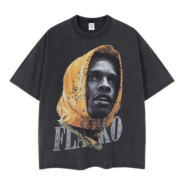 men's t-shirts american retro wash used asap rocky rapper short sleeve hip hop vintage high street men's and women's t-shirt, White;black
men's t-shirts american retro wash used asap rocky rapper short sleeve hip hop vintage high street men's and women's t-shirt, White;black