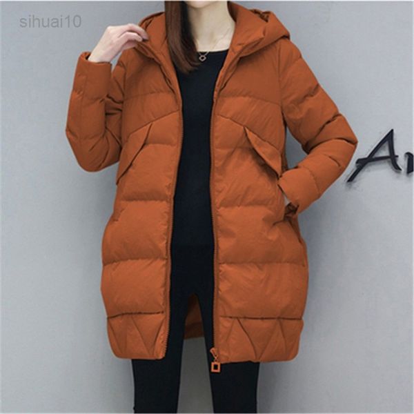 women leisure style jackets with pocket hooded warm jackets fashion long parka winter down cotton coat lady solid overcoat l220725, Black
women leisure style jackets with pocket hooded warm jackets fashion long parka winter down cotton coat lady solid overcoat l220725, Black