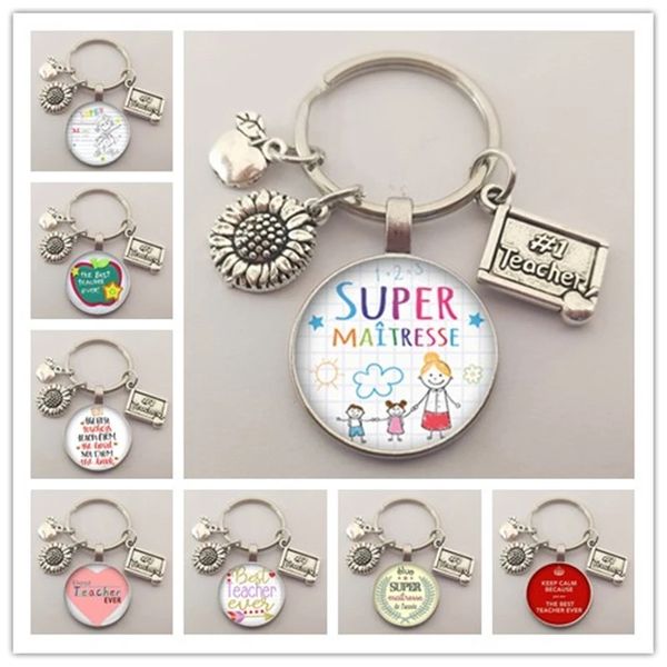 new teachers day gift keychain jewelry thank you teacher cute pattern pendant glass round charm bag keychain souvenir, Silver
new teachers day gift keychain jewelry thank you teacher cute pattern pendant glass round charm bag keychain souvenir, Silver