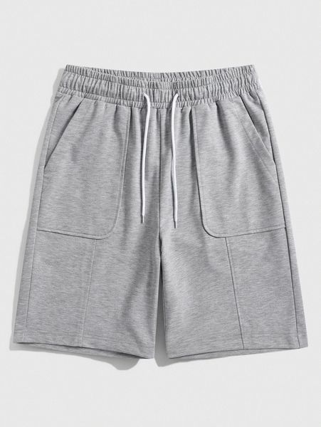 men drawstring waist shorts 6551#, White;black
men drawstring waist shorts 6551#, White;black