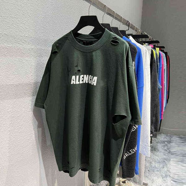 hip hop balencaigass trendy t shirts version summer high spring and b family art hole pullover round neck heavy industry loose versatile fas, White;black
hip hop balencaigass trendy t shirts version summer high spring and b family art hole pullover round neck heavy industry loose versatile fas, White;black