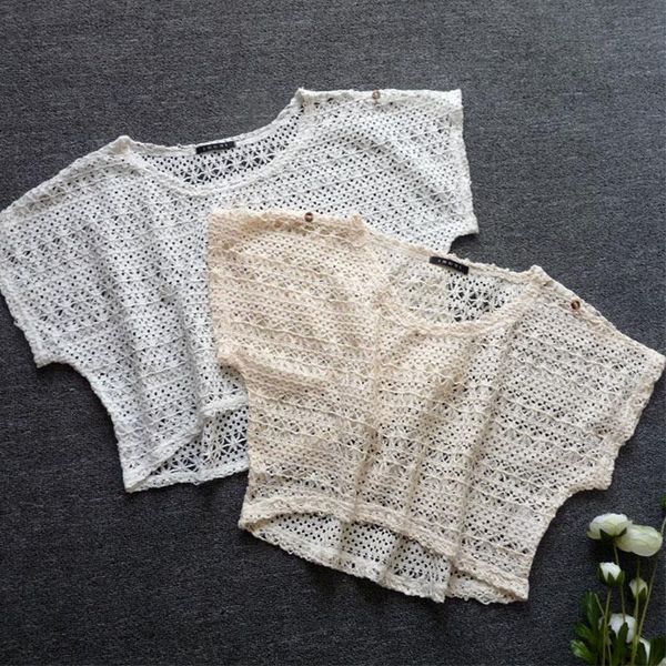 mori girl casual lace t-shirt women knit floral embroidery short sleeve sunscreen hollow outside female mesh tees u503, White
mori girl casual lace t-shirt women knit floral embroidery short sleeve sunscreen hollow outside female mesh tees u503, White