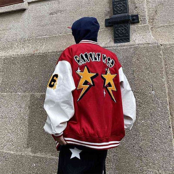 new streetwear vintage baseball jacket men hip-hop towel embroidery varsity jacket women spring fleece bomber coat y220803, Black;brown 
new streetwear vintage baseball jacket men hip-hop towel embroidery varsity jacket women spring fleece bomber coat y220803, Black;brown