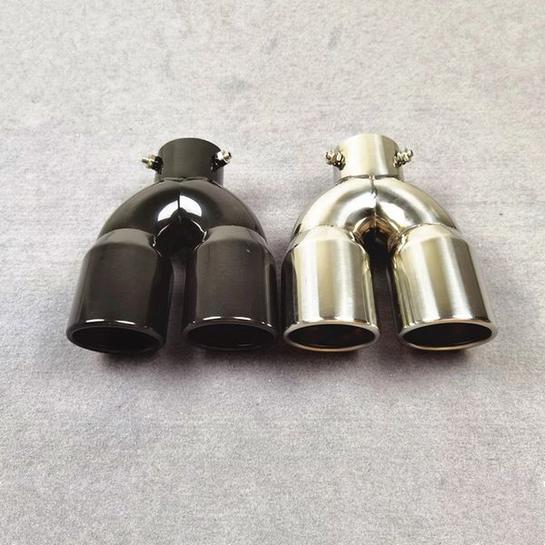 one piece universal out 76mm car dual outlet exhaust muffler pipe titanium black glossy exhaust tip tail pipes tube stainless steel
one piece universal out 76mm car dual outlet exhaust muffler pipe titanium black glossy exhaust tip tail pipes tube stainless steel