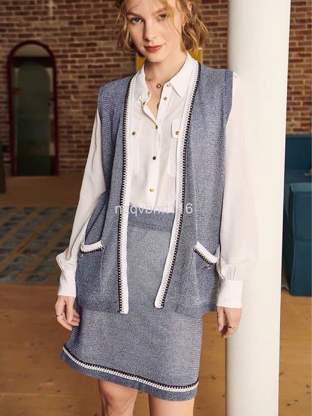 two piece dress xiangnana style suit skirt knitted pick hole woven lace solid color stitched vest cardigan small a, White
two piece dress xiangnana style suit skirt knitted pick hole woven lace solid color stitched vest cardigan small a, White