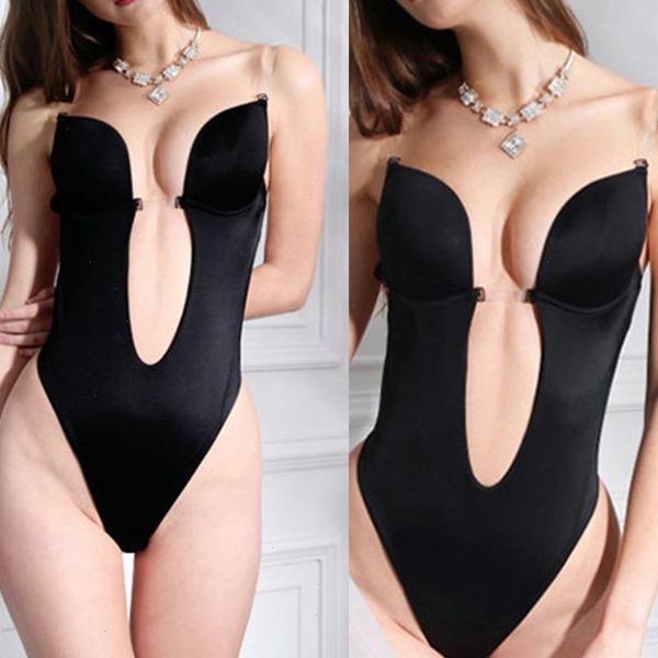 women u plunge shapers backless bodysuit deep v-neck seamless thong bottom underwear padded push up body shapewear top, Black;white
women u plunge shapers backless bodysuit deep v-neck seamless thong bottom underwear padded push up body shapewear top, Black;white