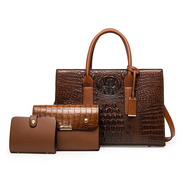 Factory outlet leathers bags elegant retro solid color leather handbags large-capacity fashion crocodile tote bag personality three-piece snakeskin handbag 5202#, Orange
Factory outlet leathers bags elegant retro solid color leather handbags large-capacity fashion crocodile tote bag personality three-piece snakeskin handbag 5202#, Orange
