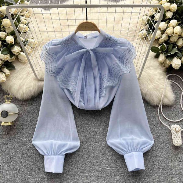 women's blouses & shirts 2022 early spring baby collar design feeling ruffle chiffon shirt niche bubble sleeve fashion m2us, White
women's blouses & shirts 2022 early spring baby collar design feeling ruffle chiffon shirt niche bubble sleeve fashion m2us, White